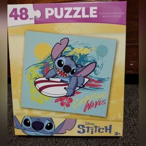 Disney Stitch Catching Waves Puzzle with Blue and Yellow 48 Pieces